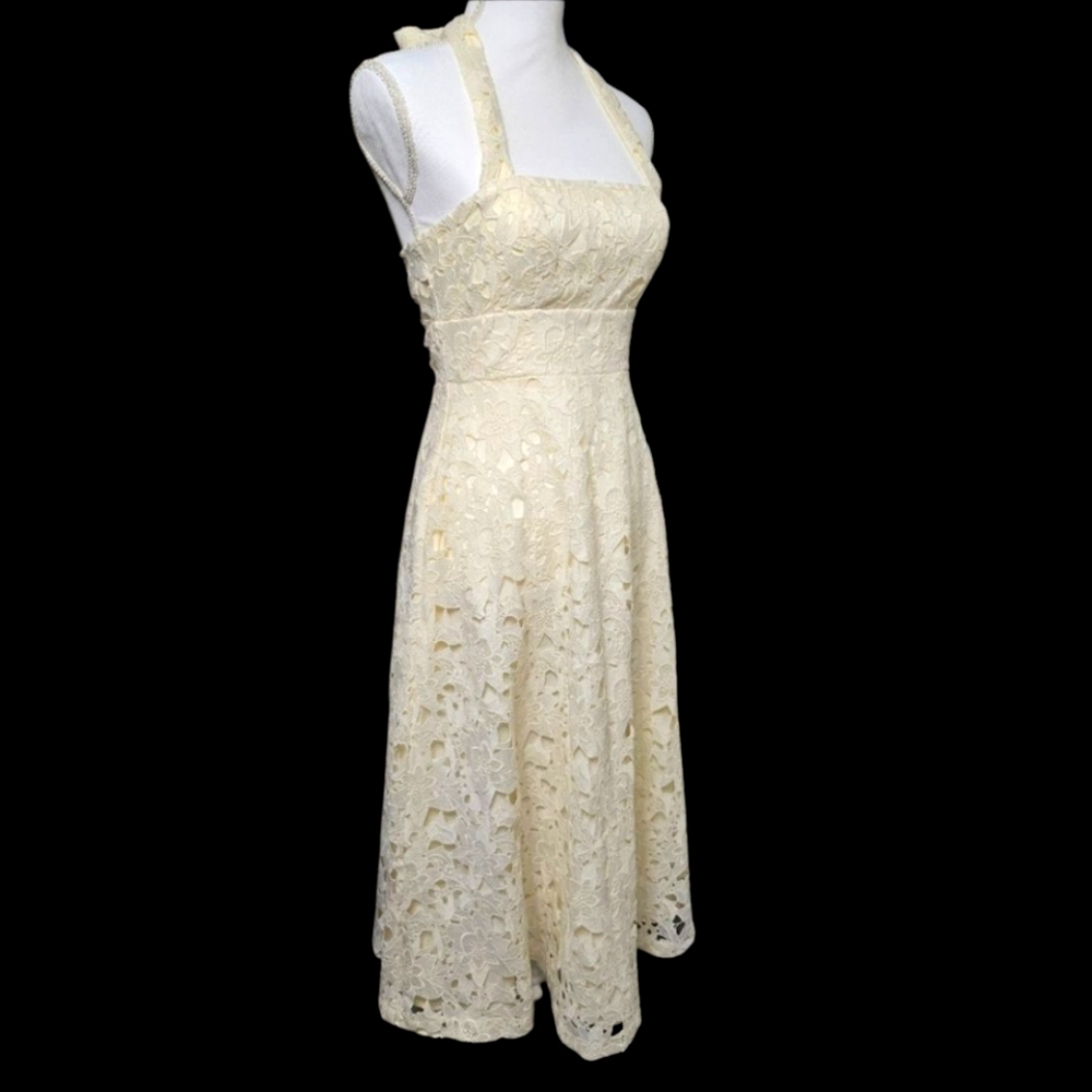PRABAL GURUNG for JCPenney  Elegant Cream Lace Dress